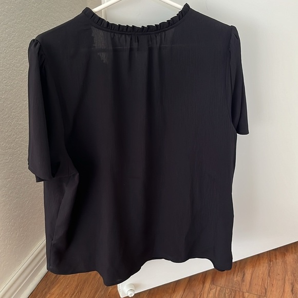 Nine West Tie Front Top Blouse Flutter Sleeve Black Size XXL - Picture 5 of 7